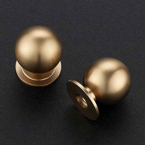 24 Pack Champagne Bronze Cabinet Knobs, Round Dresser Knobs, Ball Kitchen Cabinet Hardware, 0.95" Diameter