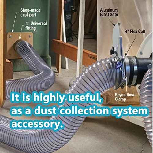 2-1/2 Inch Dust Control Flex Cuff 70148 Hose Connector Ports with 2 Clamps, Fits for 2-1/2 Inch Dust Collection Hose, Black