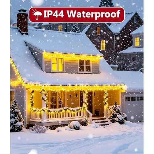 164FT 1000LED Warm White Christmas Lights Outdoor with 8 Modes, IP44 Waterproof Plug in Christmas Tree Light Fairy String Lights for Christmas, Patio, Garden, Indoor Outdoor Decor