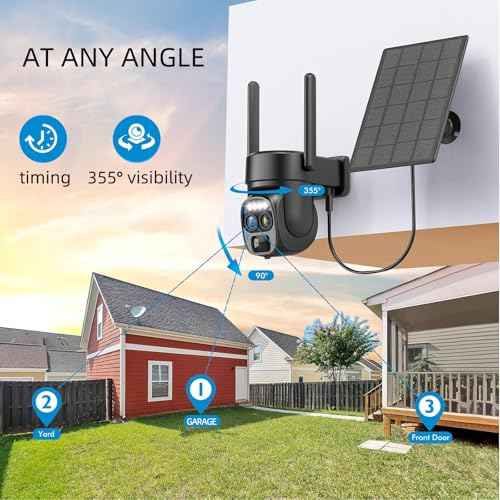 Hawkray Pannel Solar Wireless Outdoor Battery Security Camera£¬ Dual-Lens, 10xZoom, 2K Resolution 3MP 360¡ÆPan/Tilt£¬2.4&5G WiFi Powered Camera