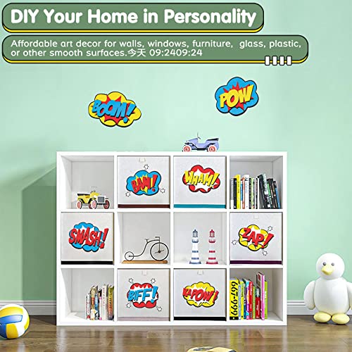 Superhero Wall Decals Peel and Stick Comic Book Sound Effects Stickers Superhero Boom Pow Vinyl Stickers Wall Art Decor