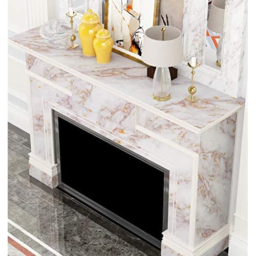 Livelynine Gold Marble Contact Paper Peel and Stick Countertops for Kitchen Table Desk Counter Top Covers Self Adhesive Wallpaper for Bathroom Sink Removable Waterproof 15.8x78.8 Inch