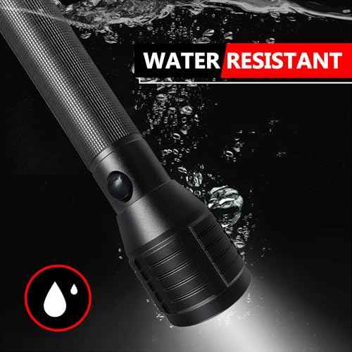 Heavy-Duty LED 4-Cell D Flashlight High Lumens, 3 Modes, Zoomable Flashlights for Power Outages, Hurricane Supplies, Camping