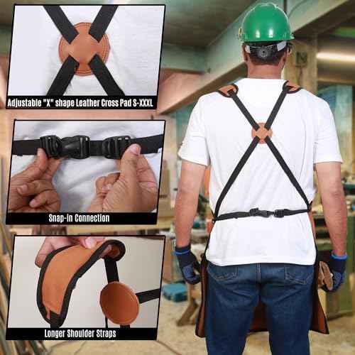 Woodworking Apron for Men - 9 Reinforced Pockets Durable Canvas Rugged Elegance Padded Cross Straps - Tool Apron