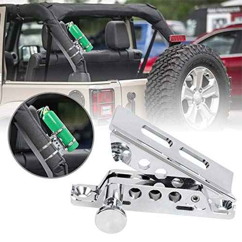 Quick Release Roll Bar Fire Extinguisher Mount Holder Bracket Compatible with for Jeep Wrangler Gladiator Ford Bronco UTV Polaris RZR Ranger Can-Am Maverick ATV Fire Extinguisher Mount
