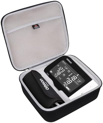 FBLFOBELI Hard Storage Case Compatible with OMRON Platinum BP5450/10 Series BP7450/Gold BP5350/7 Series BP7350 Blood Pressure Monitor with Upper Arm Cuff, Case Only (Black)