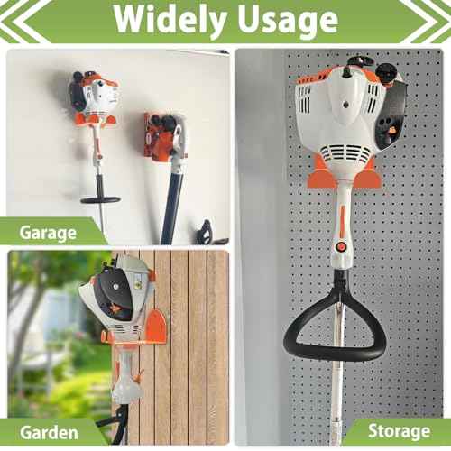 Trimmer Rack Wall Mount Heavy Duty Weedeater Hanger for Garage Wall Bracket Garage Organizer Weed Eater Hanger for Grass Trimmer, Garden Tools 3 Pack