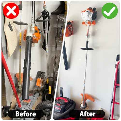 Trimmer Rack Wall Mount Heavy Duty Weedeater Hanger for Garage Wall Bracket Garage Organizer Weed Eater Hanger for Grass Trimmer, Garden Tools 3 Pack