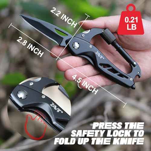 Gifts for Men, Multitool Carabiner with Pocket Knife Men Valentines Day, Mens Stocking Stuffers for Christmas, Stocking Stuffers for Dad Gifts from Daughter Son, Birthday Tools Gadgets for Him Husband