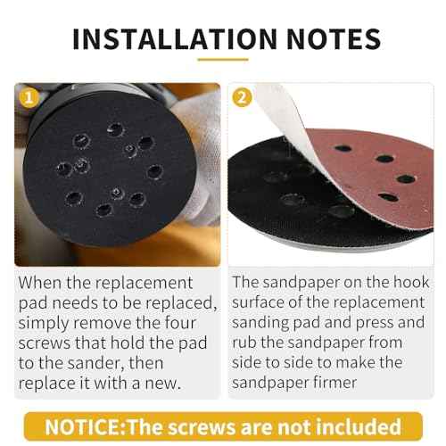 5 Inch 8 Hole Orbital Sander Replacement Pad for Porter Cable 343 343k 343VSK 390 390K 382 Random Orbit Sanders - Hook and Loop Sanding Pad Parts
