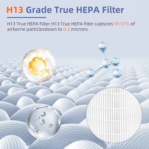 12010 HEPA Replacement Filter for Clorox Large Room Air Purifier 11010 & 11011,3-in-1 H13 True HEPA with Activated Carbon Filter,2 Pack