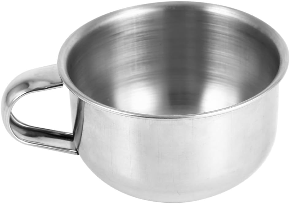 Shaving Bowl, Stainless Steel Metal Shaving Soap Mug Bowl Cup Shaver Cleansing Foam Tool Shaving Cup Lather Bowl for Man Shaving Barbers Shop Utensil, Silver