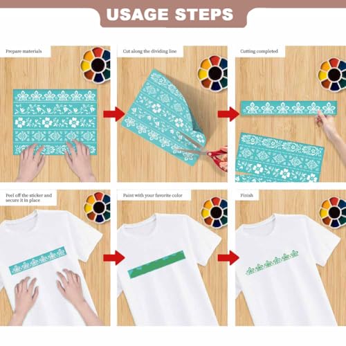 2 Sheets Silk Screen Stencil, Interesting Cats Painting Stencils Templates Reusable Self-Adhesive Silk Screen Printing for Wall Border Wood Fabric Home Craft Decor