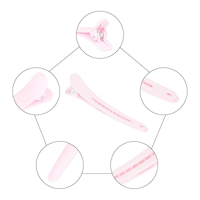 12 Pcs Light Pink Hair Clips for Styling Sectioning, YISSION 3.1 Inch Matte Alligator Hair Clips Hair Barrettes No Crease Duck Billed Hair Clip, Hair Styling Accessories for Women Girls