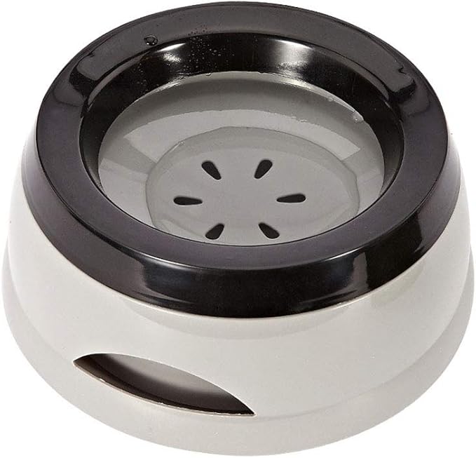 Love Dream No Spill Dog Water Bowl, No Drip Dog Slow Water Feeder No Slip Vehicle Carried Pet Water Dispenser 25 oz with Floating Disk Slow Drinking Bowl for Dogs Cats (Gray)