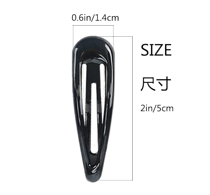 30,60 80 Pack Black 2 Inch Women Metal Snap Hair Clips Accessories No Slip Hair Barrettes Girls Women Hair Accessories (Black-1 60PCS)