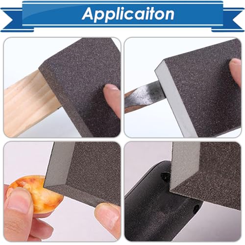 6Pcs Sanding Sponge 120 Grit Sanding Block Washable and Reusable for Wood, Metal, Wall Polish