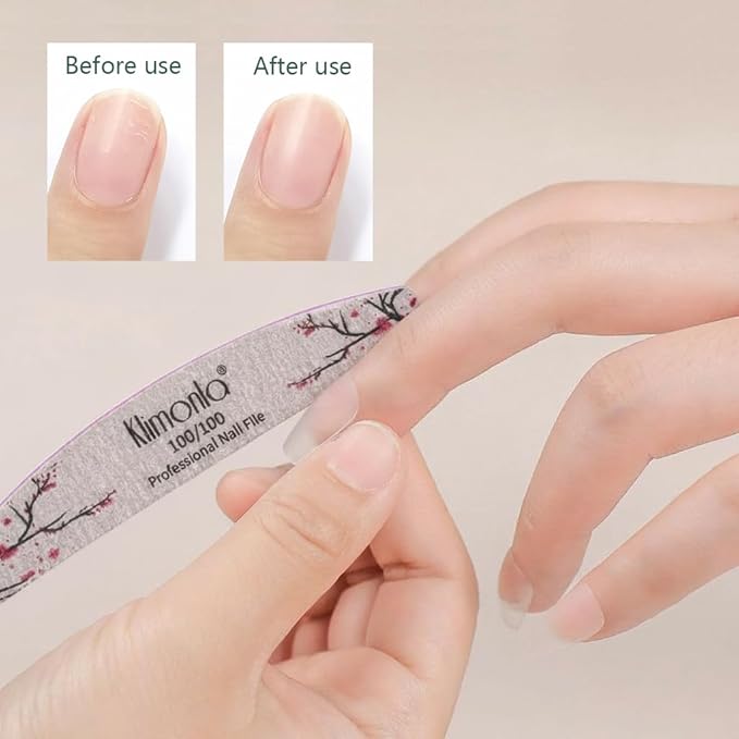25PCS Floral Professional Nail Files 80/100/150/180/240 Grit, Emery Boards Nail Files for Natural Nails and Acrylic Nails, Double Sided Emory Boards limas para unas acrilicas Reusable Manicure Tools