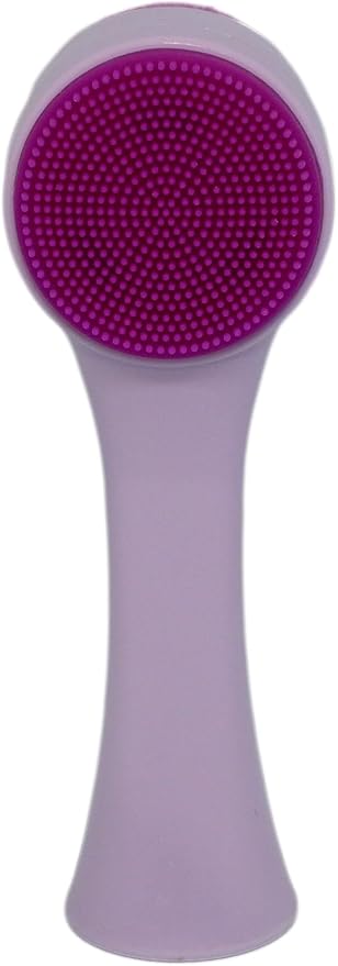 CALA Dual-Action Facial Cleansing Brush (Purple), Superfine Soft Bristles Deep Clean Pores, Removes Blackheads, Oil & Long-Wear Makeup, Water-Resistant Shower Use, All Skin Types
