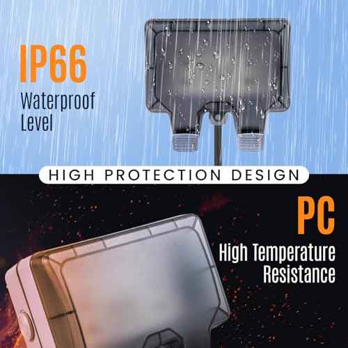 Outdoor Power Outlet 15A 110V with 10/20/33ft Extension Cord IP66 Waterproof, IK08 & UL1363-2018 Certified Outdoor Outlet Extender for Garden Garage Patio (33FT)