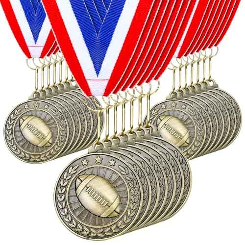 Remuuly 30 Pcs Gold Medals Bulk 2'' Basketball Soccer Baseball Volleyball Football Lacrosse Kickball Cheer Bowling Trophy Medals for Awards for Sports Participation Winner Gift