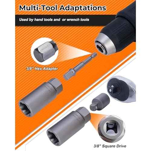 Deep Bolt Extractor Set,16 PCS Impact Bolt & Nut Remover Set, Stripped Lug Nut Remover, Extraction Socket Set for Removing Spark Plug, Damaged Rounded-Off Bolts, Nuts, Studs, Threaded Tubes