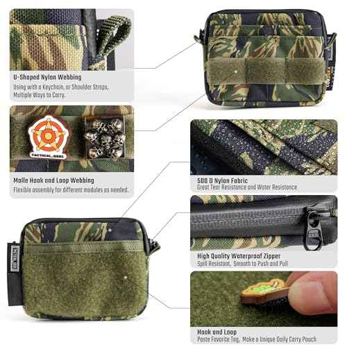 TACTICAL GEEK Storage A3 EDC Pouch Organizer, Nylon Multi-Functional Utility Small Tool Pocket, Multi-Purpose Molle EDC Gadget Storage Pouch, Nylon Compact Organizer for Daily Carry Camo