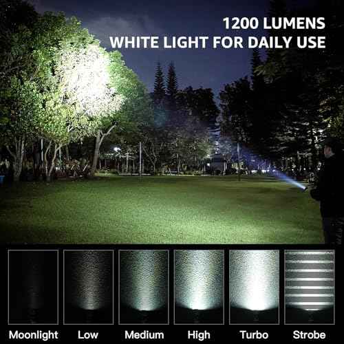 sofirn LED Rechargeable Pocket Red Flashlight, SR20 Mini Flashlight with 1200 Lumens Bright White Light, Red Light, Waterproof Small Light for Camping Hiking Hunting Fishing