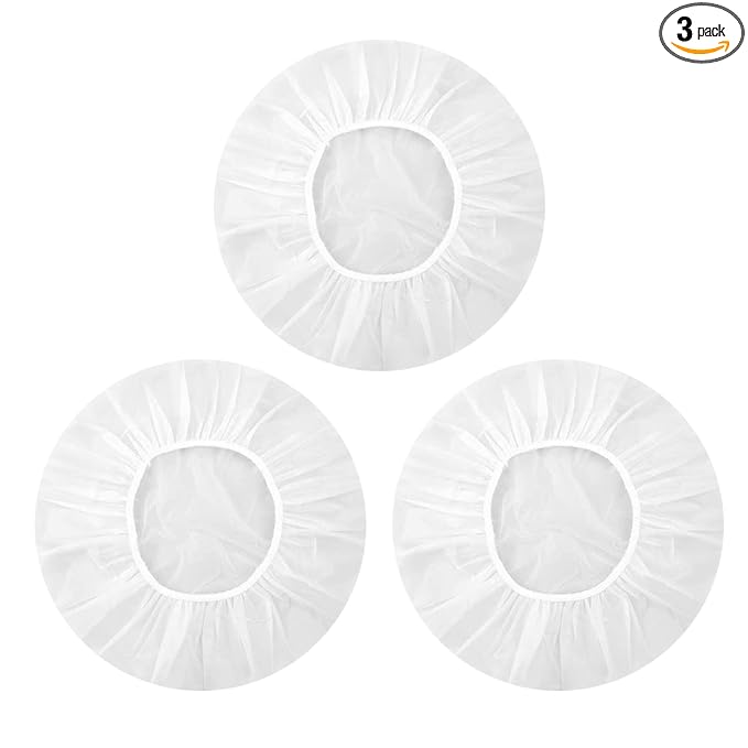 Shower Caps, 3 Pcs Waterproof Bath Caps Plastic Reusable Shower Caps Elastic Band Bath Hair Hat for Women Ladies Spa Salon