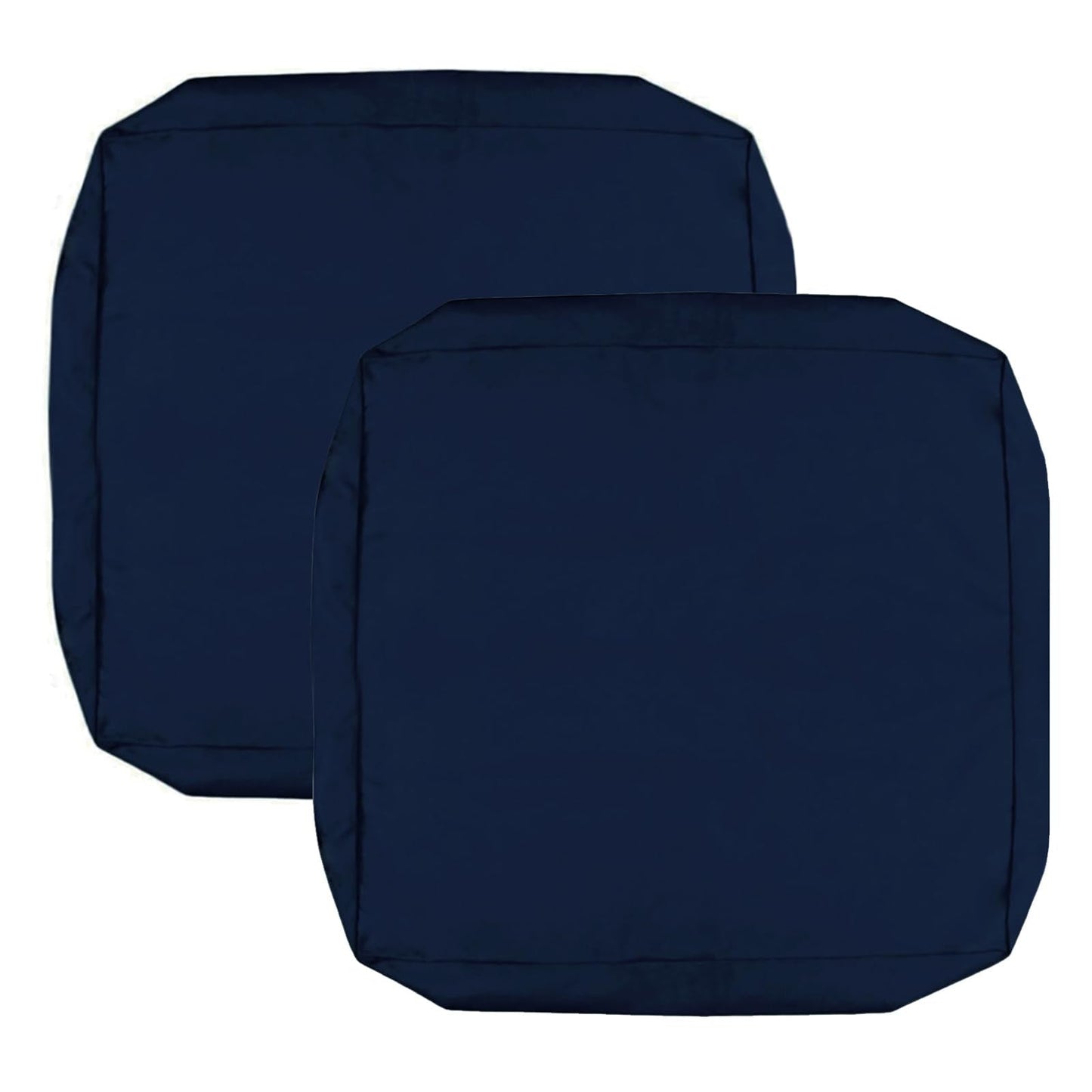 FLYMEI Patio Cushion Covers 16x16x2.5 Waterproof Outdoor Seat Cushion Slipcover Replacement 2 Packs for Rattan Chair Sofa, Navy Blue