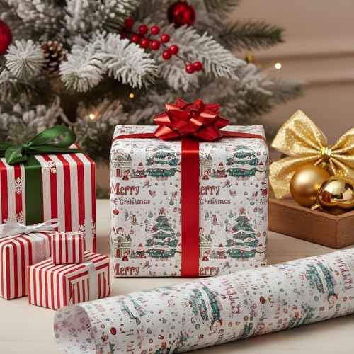 Vinjiasin Christmas Peel and Stick Wallpaper, Self Adhesive Removable Wallpaper, Thicken Christmas Contact Paper for Bedroom Walls Living Room Window Fireplace Decoration(17.3"x 118")