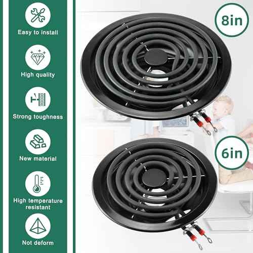 Stove Burner Pan Kit 5304430149(6")5304430150(8")&Electric Stove Burners Kit MP15YA(6") MP21YA(8") Compatible for Frigi-daire Ken-more Electric Range Stove Replaces 318067041 318067051 by MIFLUS