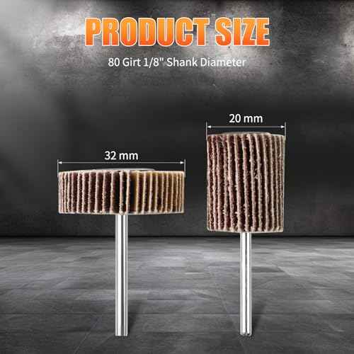 20 Pcs Flap Wheel Sander Set, 1/8" Shank 80 Grit Flap Wheels for Dremel Rotary Tools