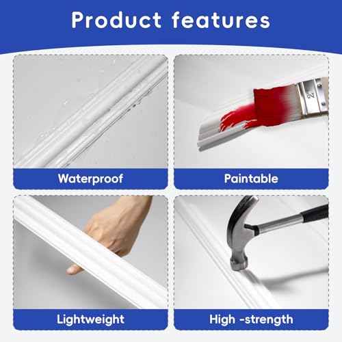 COUKIU 6 Sets Pre-Cut Wall Molding kit,Ready to Assemble Accent Molding Wainscoting Panels for Interior Walls Home Decor£¨6 Frames£¬Style2)