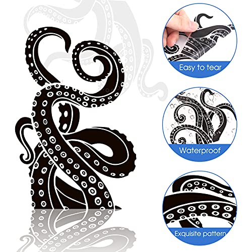 OOTSR 8PCS Octopus Tentacles Wall Sticker, Vinyl Art Decal, Kraken Toilet Decor, Bathroom Art for Toilet Seat