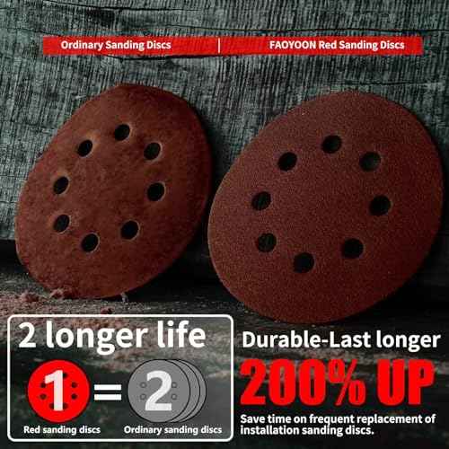 Sanding Disc 5 Inch 8 Hole, 100 Pcs Orbital Sanding Discs Hook and Loop, Sandpaper for polishing and Grinding, 320 400 600 800 1000 Grit Sand Paper for Random Orbital Sander