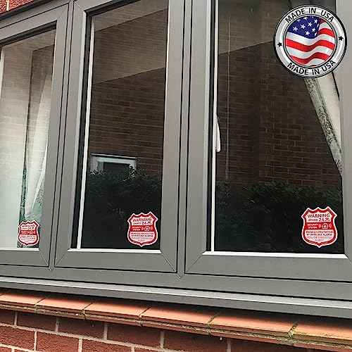 Psyfer¢ç (Fade-Free) 6 Pack - Alarm Security Outdoor UV Waterproof Window Stickers [Made in USA]