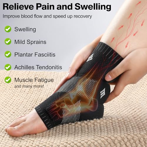 NEENCA Ankle Brace for Women & Men, Ankle Support with Compression Wrap, Compression Sleeve for Sprained Ankle, Swelling & Heel Spur Pain, Plantar Fasciitis Sports, Achilles Tendonitis Pain Relief