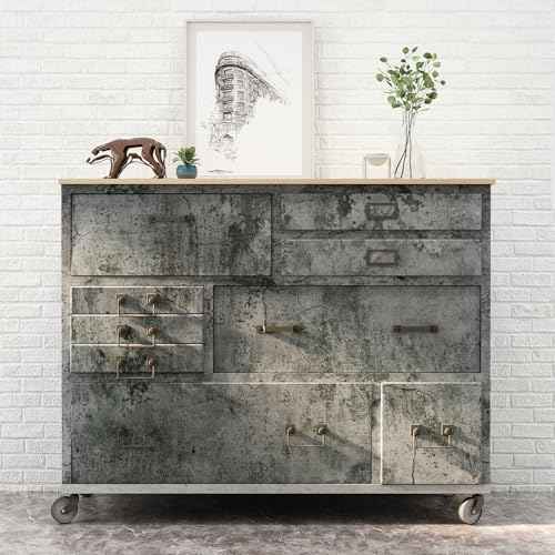 FunStick Grey Weathered Concrete Wallpaper Peel and Stick Textured Grey Cement Contact Paper for Countertops Cabinets Waterproof Self Adhesive Removable Concrete Wall Paper for Room Walls 15.8"x78.8"