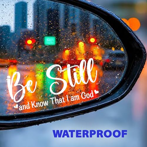 (3 Pcs) Be Still and Know That I Am God Mirror Sticker Inspirational Bible Verse Vinyl Decal for Christian Believers Ideal for Car Rear View Mirror Window Laptop or Motorcycle 4 Inches