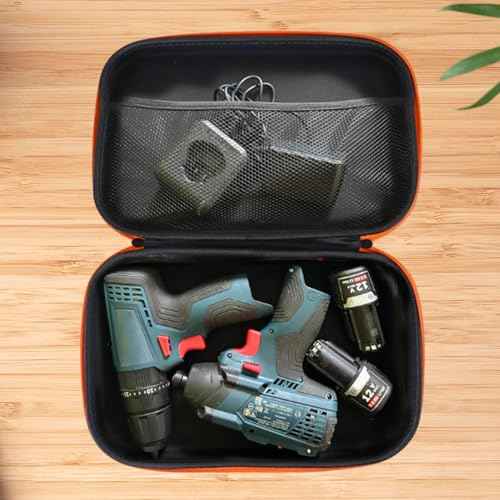 12.6x8.7in Drill Bag Oxford Cloth Tool Bag Portable Tool Storage Box with Handle Electric Grinder Bag Tool Zipper Pouch for Electric Grinder Drill Pliers Wrench Screwdriver (Long)