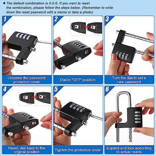 Gisafai 2 Pieces 4 Digit Combination Cabinet Lock, Long Code Combination Padlock for Gym School Lockers, Child Proof Code Sliding Locks for Fences, Drawers Closet