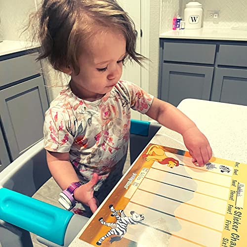 Potty Watch Training Sticker Chart - Potty Training with 4-Weekly Savanna Themed Charts & 144 Stickers - Easy to Peel Stickers for Kids - Reward Their Efforts, Fosters Fun & Independence