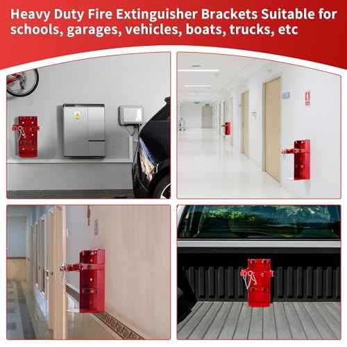 New Fire Extinguisher Mount, Heavy Duty Fire Extinguisher Bracket St12 Steel, Fits 10lb Dry/5lb CO2 Extinguisher, for Truck Garage Boat, Replaces Amerex 809, 3-Yr Service