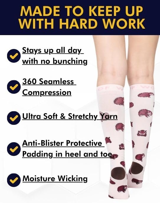 Compression Socks for Women & Men Circulation - 15-20 mmHg Compression Socks - Best Support for Nurses, Running, Athletic