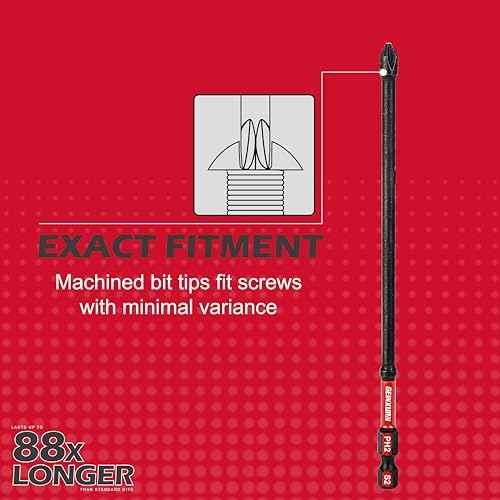 Impact Tough #2 Phillips 6 in. D2 Steel Long Extension Insert Driver Bits,6Pack 1/4 Inch Hex Shank Long Cross Magnetic PH2 Screwdriver Bits Set