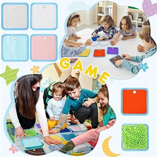 Haull 15 Set Sensory Mats Assorted Textured Sensory Floor Tiles Room Wall Panel Sensory Exercise Tactile Toy for Autistic Children Kids Baby Toddler Fidgeting Activity(Square,5.91 Inch)