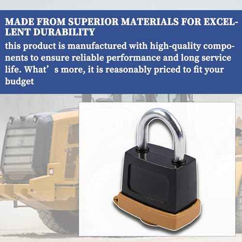 246-2641 5set Padlock with Key Compatible with Caterpillar CAT Fuel Cap 7X7700 1428828 20103300 2849039 Replace 5P8501 5P8500 2462641 (5)
