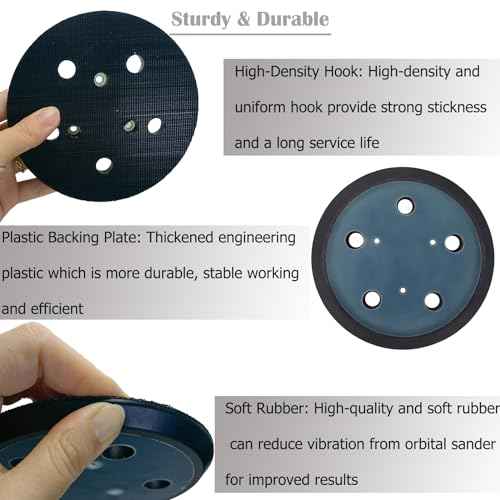 5-Inch 5 Hole Replacement Sander Pad for Porter Cable 333 333VS Random Orbit Sanders -2 Pack 5¡± Hook and Loop Sanding Pad for Woodworking and DIY Projects
