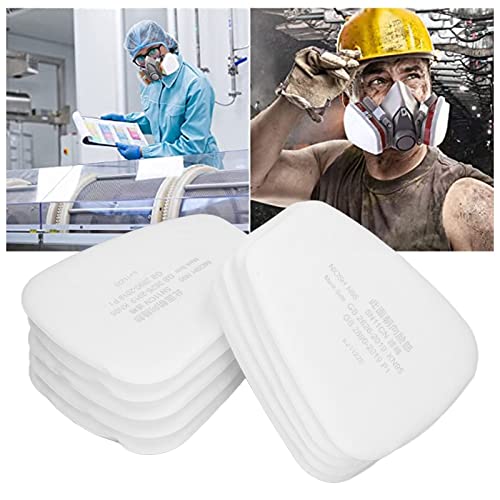 Raguso 50Pcs 5N11CN Filter, Fiber, White, 3 Layer, Safety Mask Replacement Filter for Painting, Renovation, Mining
